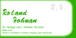 roland hohman business card